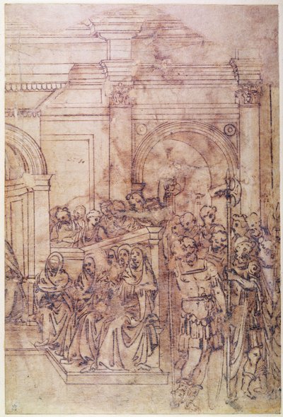 W.29 Boceto de una multitud para una escena clásica de Michelangelo Buonarroti